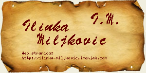 Ilinka Miljković vizit kartica